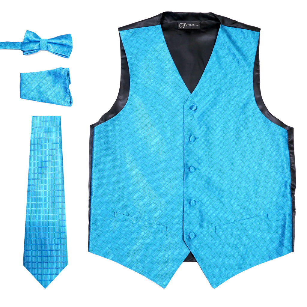 Ferrecci Mens 300-28 Aqua Diamond Vest Set - FHYINC best men