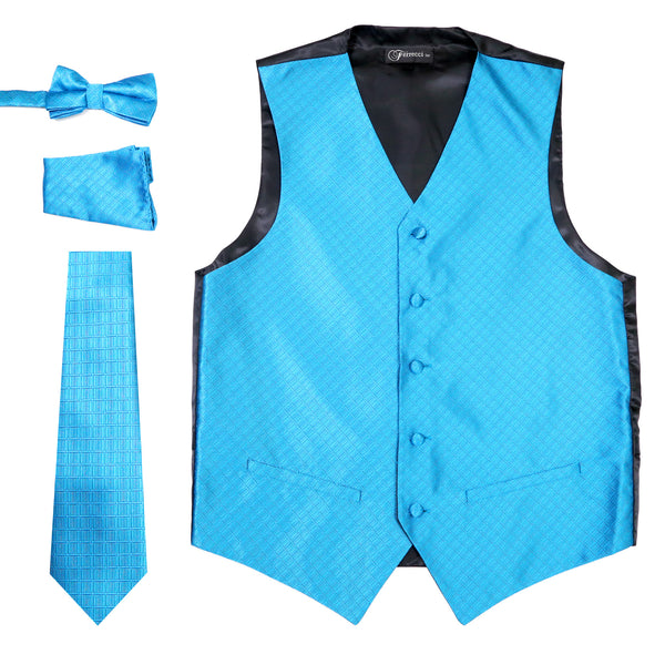 Ferrecci Mens 300-28 Aqua Diamond Vest Set - FHYINC best men's suits, tuxedos, formal men's wear wholesale