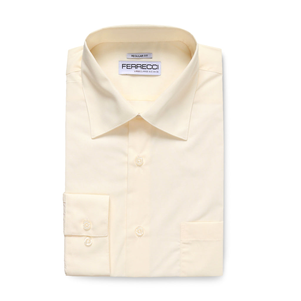 Ferrecci Virgo Off White Regular Fit Dress Shirt - FHYINC best men