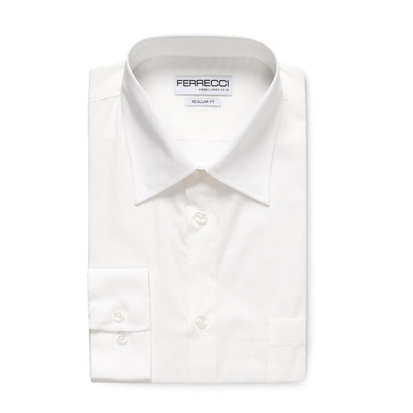 Ferrecci Virgo White Regular Fit Dress Shirt - FHYINC best men's suits, tuxedos, formal men's wear wholesale