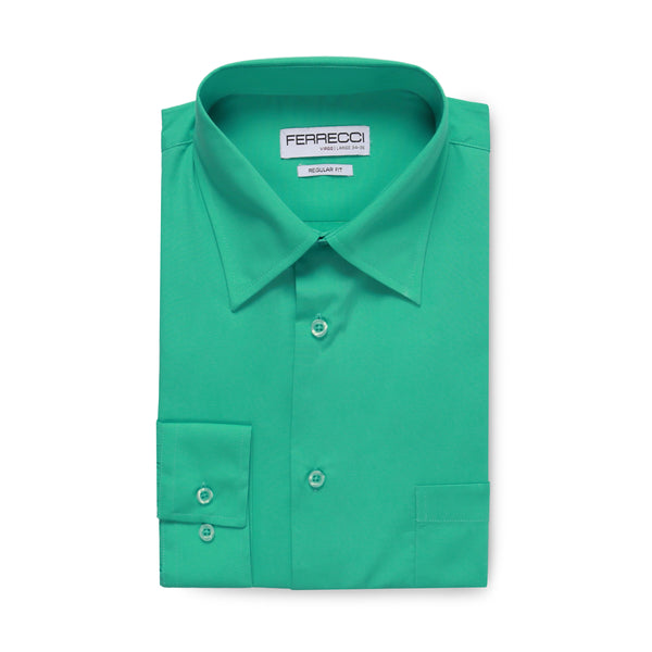 Ferrecci Virgo Turquoise Green Regular Fit Dress Shirt - FHYINC best men's suits, tuxedos, formal men's wear wholesale