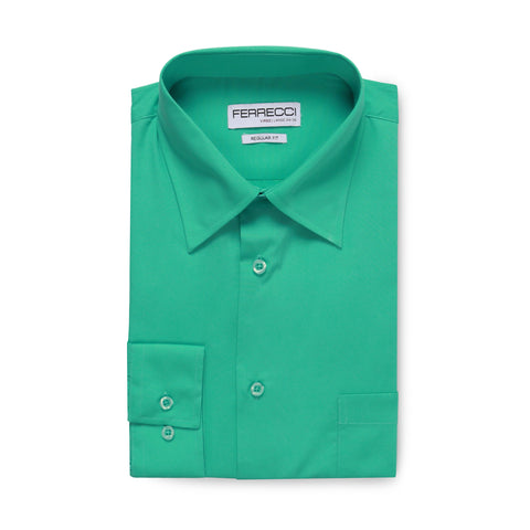 Ferrecci Virgo Turquoise Green Regular Fit Dress Shirt
