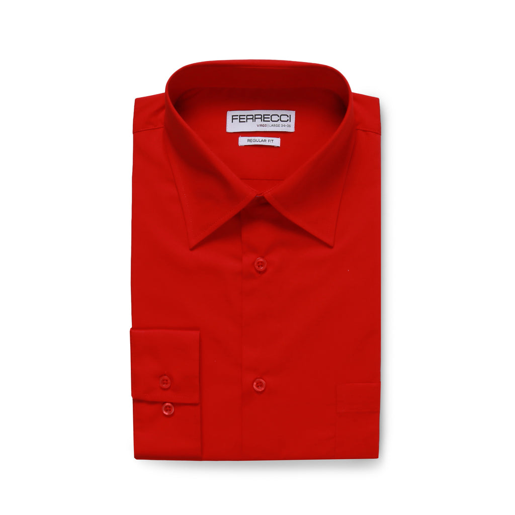 Ferrecci Virgo Red Regular Fit Dress Shirt - FHYINC best men