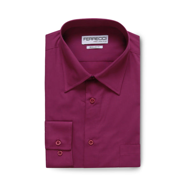 Ferrecci Virgo Purple Regular Fit Dress Shirt - FHYINC best men's suits, tuxedos, formal men's wear wholesale