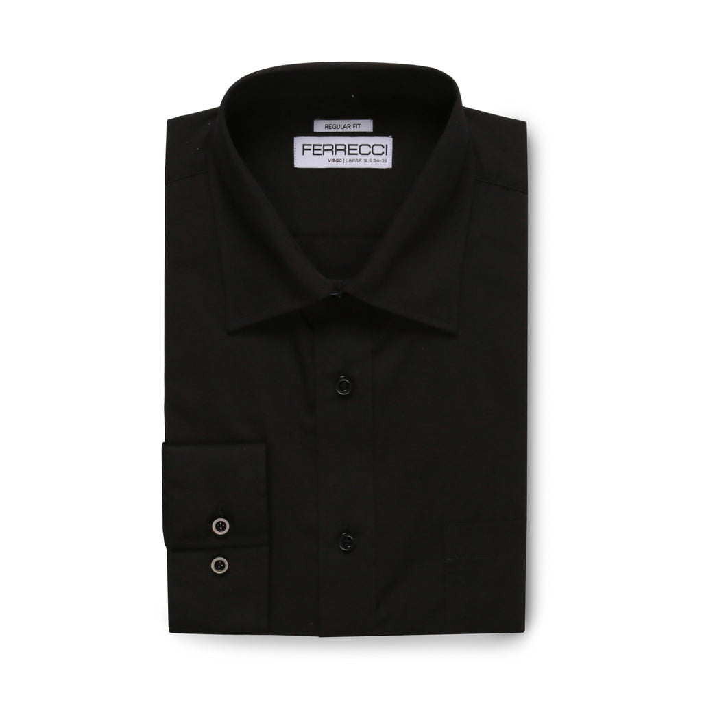 Ferrecci Virgo Black Regular Fit Dress Shirt - FHYINC best men