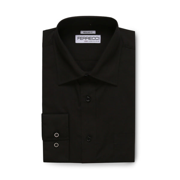 Ferrecci Virgo Black Regular Fit Dress Shirt - FHYINC best men's suits, tuxedos, formal men's wear wholesale