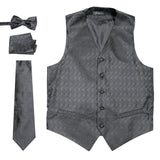 Ferrecci Mens PV150 - Black/Black Vest Set - FHYINC best men's suits, tuxedos, formal men's wear wholesale