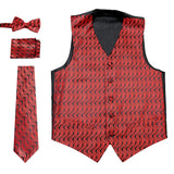 Ferrecci Mens PV150 - Black/Red Vest Set - FHYINC best men's suits, tuxedos, formal men's wear wholesale