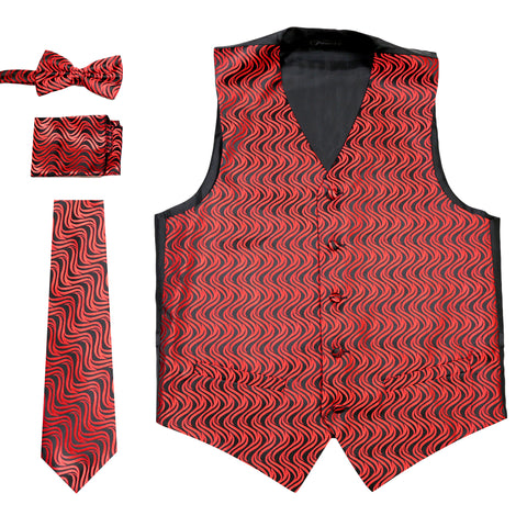 Ferrecci Mens PV150 - Black/Red Vest Set