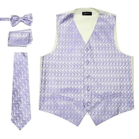 Ferrecci Mens PV150 - Purple/Cream Vest Set