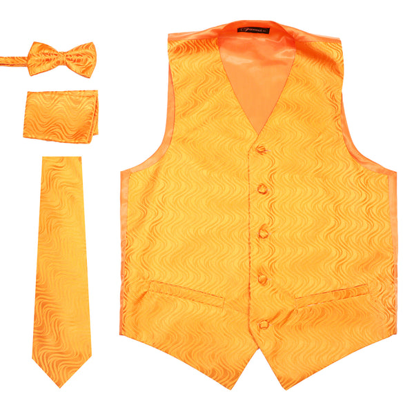 Ferrecci Mens PV150 - Orange Vest Set - FHYINC best men's suits, tuxedos, formal men's wear wholesale
