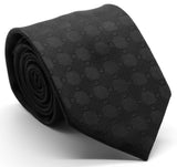 Mens Dads Classic Black Geometric Pattern Business Casual Necktie & Hanky Set W-8 - FHYINC best men's suits, tuxedos, formal men's wear wholesale