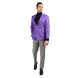 Men's Warwick Gold Button Slim Fit Purple Blazer - FHYINC best men's suits, tuxedos, formal men's wear wholesale