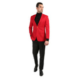 Men's Warwick Gold Button Slim Fit Red Blazer - FHYINC best men's suits, tuxedos, formal men's wear wholesale