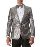 Men's Webber Silver Modern Fit Shawl Collar Tuxedo Blazer - FHYINC best men's suits, tuxedos, formal men's wear wholesale