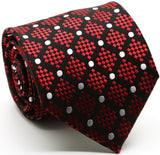 Mens Dads Classic Red Circle Pattern Business Casual Necktie & Hanky Set XO-2 - FHYINC best men's suits, tuxedos, formal men's wear wholesale