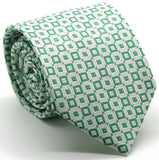 Mens Dads Classic Green Geometric Pattern Business Casual Necktie & Hanky Set Y-6 - FHYINC best men's suits, tuxedos, formal men's wear wholesale