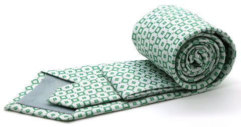 Mens Dads Classic Green Geometric Pattern Business Casual Necktie & Hanky Set Y-6