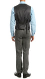 York Grey Slim Fit 3pc Herringbone Suit - FHYINC best men's suits, tuxedos, formal men's wear wholesale