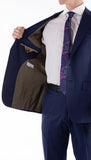 Yves Blue Plaid Check Men's Premium 2pc Premium Wool Slim Fit Suit - FHYINC best men's suits, tuxedos, formal men's wear wholesale