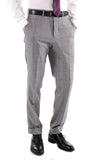 Yves Light Grey Plaid Check Men's Premium 2pc Premium Wool Slim Fit Suit - FHYINC best men's suits, tuxedos, formal men's wear wholesale