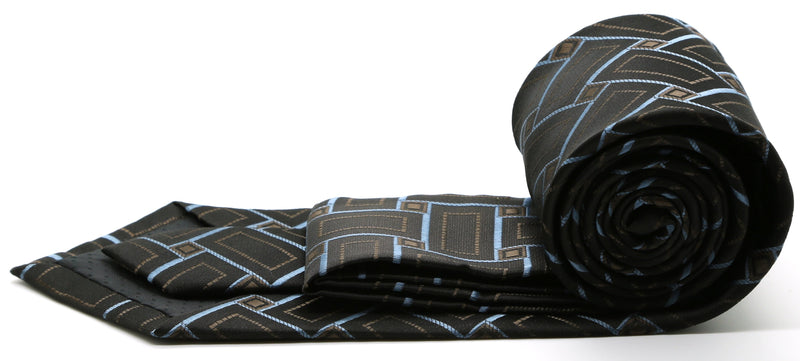 Mens Dads Classic Black Stripe Pattern Business Casual Necktie & Hanky Set Z-1 - FHYINC best men's suits, tuxedos, formal men's wear wholesale