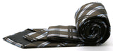 Mens Dads Classic Brown Stripe Pattern Business Casual Necktie & Hanky Set Z-2 - FHYINC best men's suits, tuxedos, formal men's wear wholesale