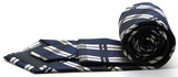 Mens Dads Classic Navy Stripe Pattern Business Casual Necktie & Hanky Set Z-3 - FHYINC best men's suits, tuxedos, formal men's wear wholesale