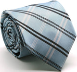 Mens Dads Classic Blue Stripe Pattern Business Casual Necktie & Hanky Set Z-4 - FHYINC best men's suits, tuxedos, formal men's wear wholesale