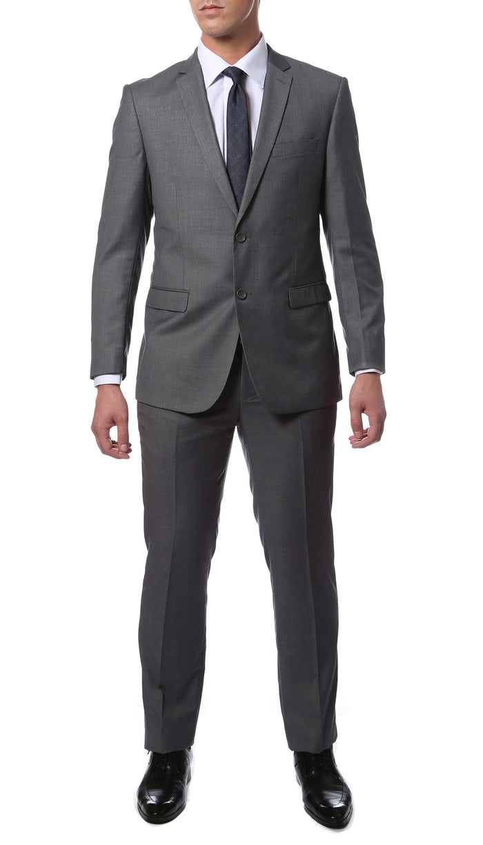 ZNL101 Charcoal Slim Fit Modern Men's 2 pc Suit - FHYINC best men's suits, tuxedos, formal men's wear wholesale