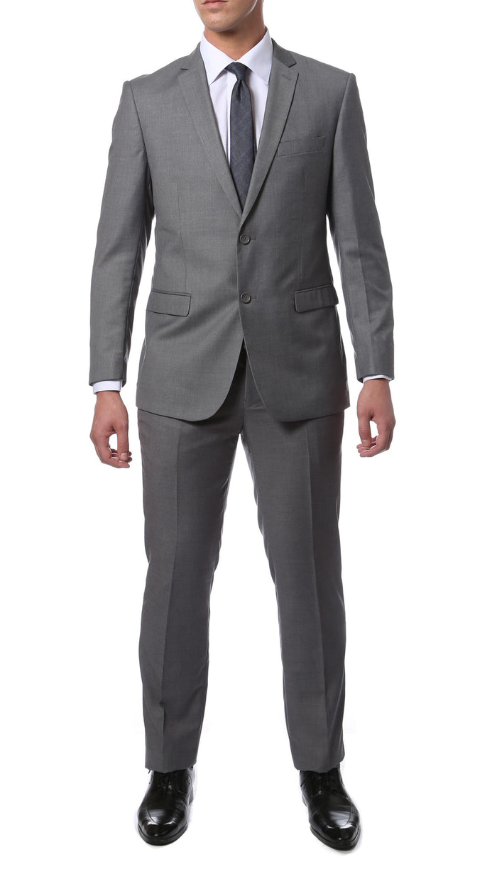 ZNL101 Light Grey Slim Fit Modern Men's 2 pc Suit - FHYINC best men's suits, tuxedos, formal men's wear wholesale