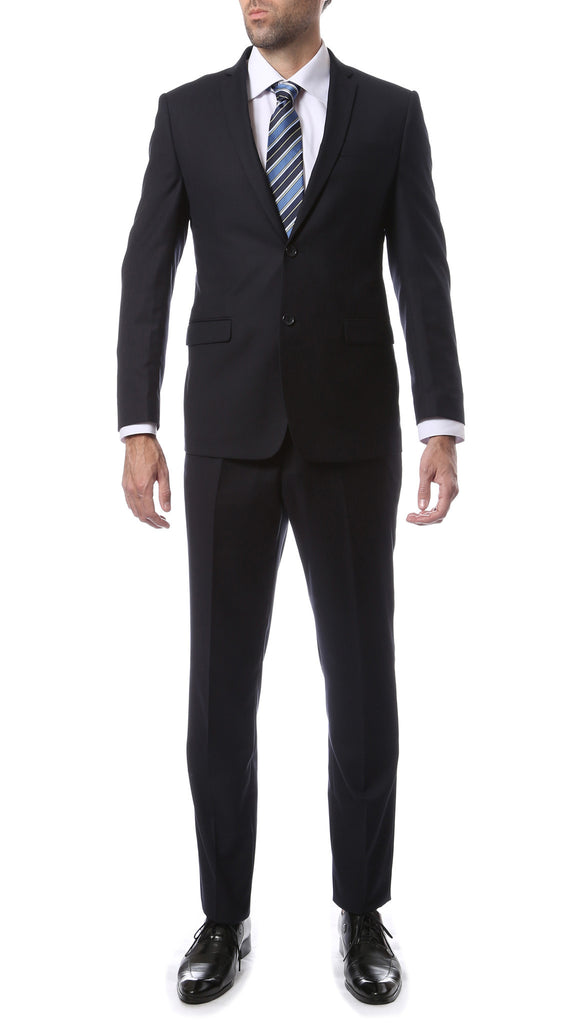 Mens ZNL22S 2pc 2 Button Slim Fit Navy Blue Zonettie Suit - FHYINC best men