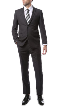 Mens ZNL22S 2pc 2 Button Slim Fit Heather Grey Zonettie Suit - FHYINC best men's suits, tuxedos, formal men's wear wholesale