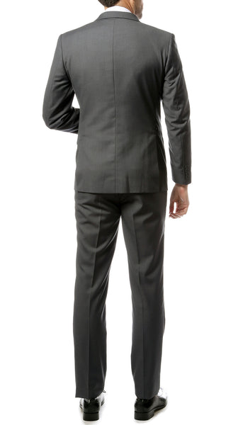 Mens ZNL22S 2pc 2 Button Slim Fit Heather Grey Zonettie Suit - FHYINC best men's suits, tuxedos, formal men's wear wholesale