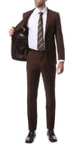 Mens ZNL22S 2pc 2 Button Slim Fit Brown Zonettie Suit - FHYINC best men's suits, tuxedos, formal men's wear wholesale