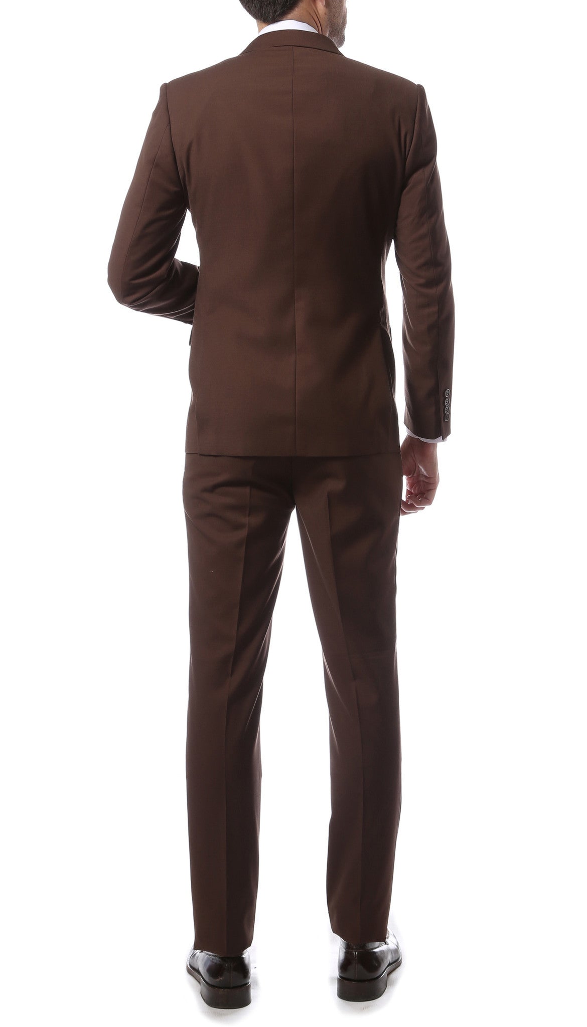 Mens ZNL22S 2pc 2 Button Slim Fit Brown Zonettie Suit - FHYINC best men's suits, tuxedos, formal men's wear wholesale