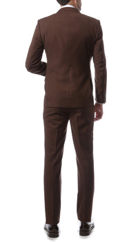 Mens ZNL22S 2pc 2 Button Slim Fit Brown Zonettie Suit - FHYINC best men's suits, tuxedos, formal men's wear wholesale