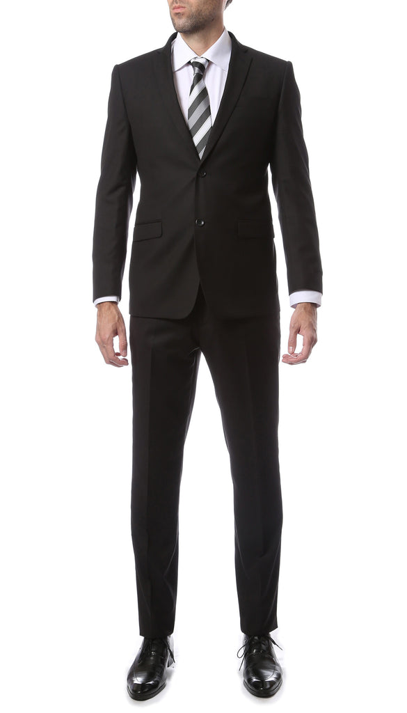 Mens ZNL22S 2pc 2 Button Slim Fit Black Zonettie Suit - FHYINC best men