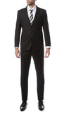 Mens ZNL22S 2pc 2 Button Slim Fit Black Zonettie Suit - FHYINC best men's suits, tuxedos, formal men's wear wholesale