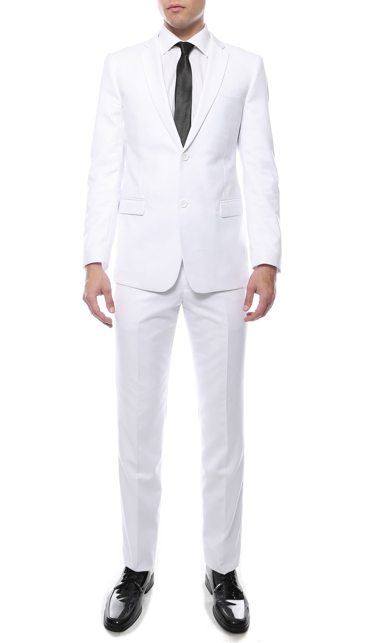Mens ZNL22S 2pc 2 Button Slim Fit White Zonettie Suit - FHYINC best men's suits, tuxedos, formal men's wear wholesale
