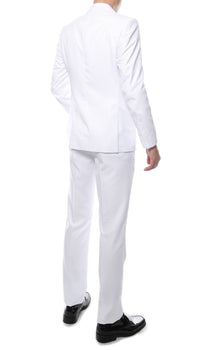 Mens ZNL22S 2pc 2 Button Slim Fit White Zonettie Suit - FHYINC best men's suits, tuxedos, formal men's wear wholesale