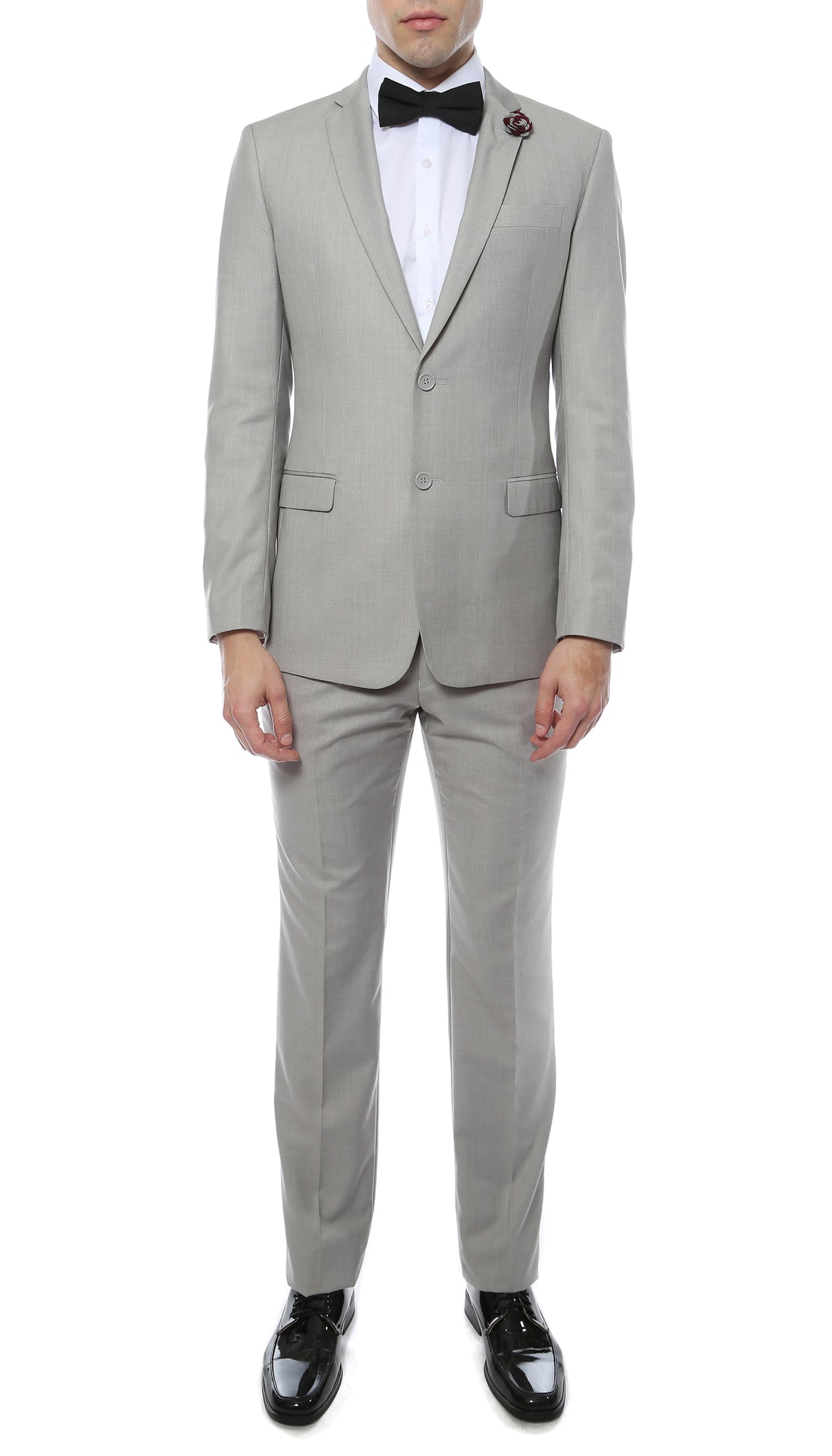 Mens ZNL22S 2pc 2 Button Slim Fit LT Grey Zonettie Suit - FHYINC best men's suits, tuxedos, formal men's wear wholesale