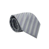 Mens Dads Classic Grey Striped Pattern Business Casual Necktie & Hanky Set ZO-12 - FHYINC best men's suits, tuxedos, formal men's wear wholesale