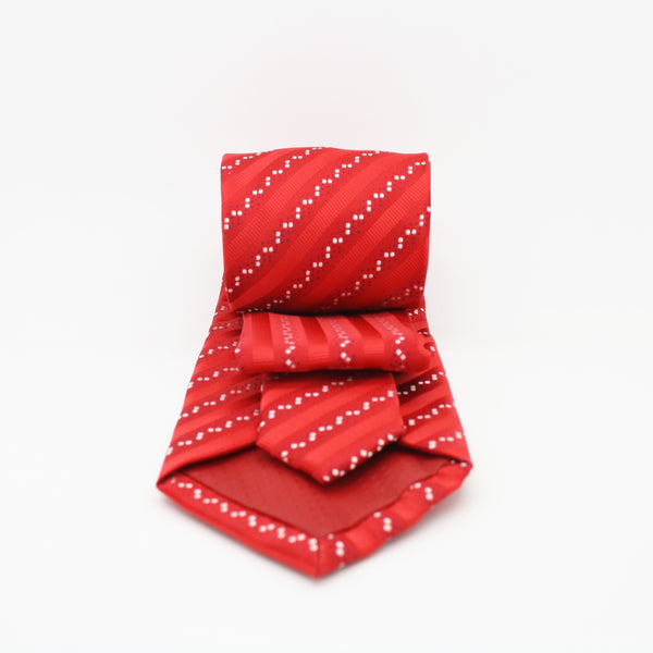 Mens Dads Classic Red Striped Pattern Business Casual Necktie & Hanky Set ZO-1 - FHYINC best men's suits, tuxedos, formal men's wear wholesale