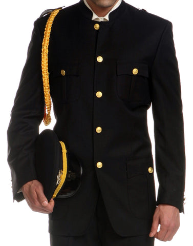 Ferrecci Mens Black Military Cadet Uniform