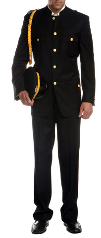 Ferrecci Mens Black Military Cadet Uniform