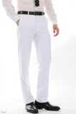 Ferrecci Men's Halo White Slim Fit Flat-Front Dress Pants - Ferrecci USA 