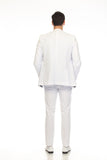 Men's White Double Breasted Slim Fit Seersucker Men's Suit