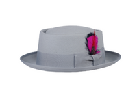 Light Grey Wool Pork Pie Hat