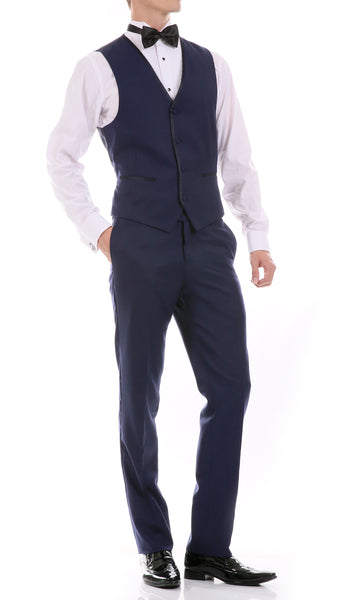 Celio Tux Premium Men's Slim Fit 3 pc Tuxedo Navy - FHYINC best men's suits, tuxedos, formal men's wear wholesale